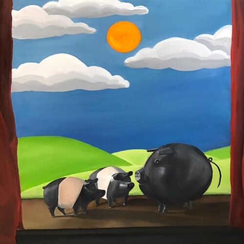 Pigs Gather by Leah Langefeld