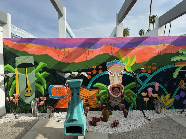 Mural of Tiki Bar Palm Springs by Leah Langefeld