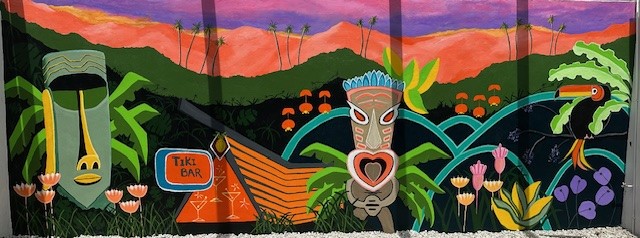 Mural of Tiki Bar Palm Springs by Leah Langefeld